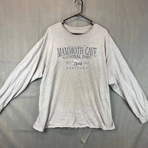 Mammoth Cave National Park Shirt Gray Kentucky Adult XL Graphic Tee Long Sleeve